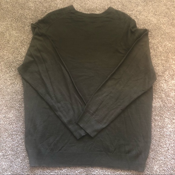 🇺🇸 Alan Flusser Olive V-Neck Long Sleeve Sweater, Size XXL - Picture 3 of 6